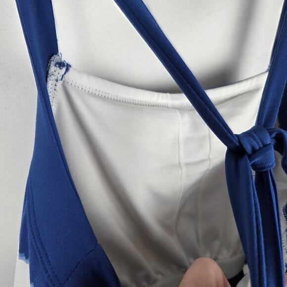 Soybu Blue White Tie Dye‎ Striped Sleeveless Mini Athletic Dress Size Medium - Picture 5 of 7